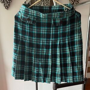 Plaid Black and Green Women's Skirt